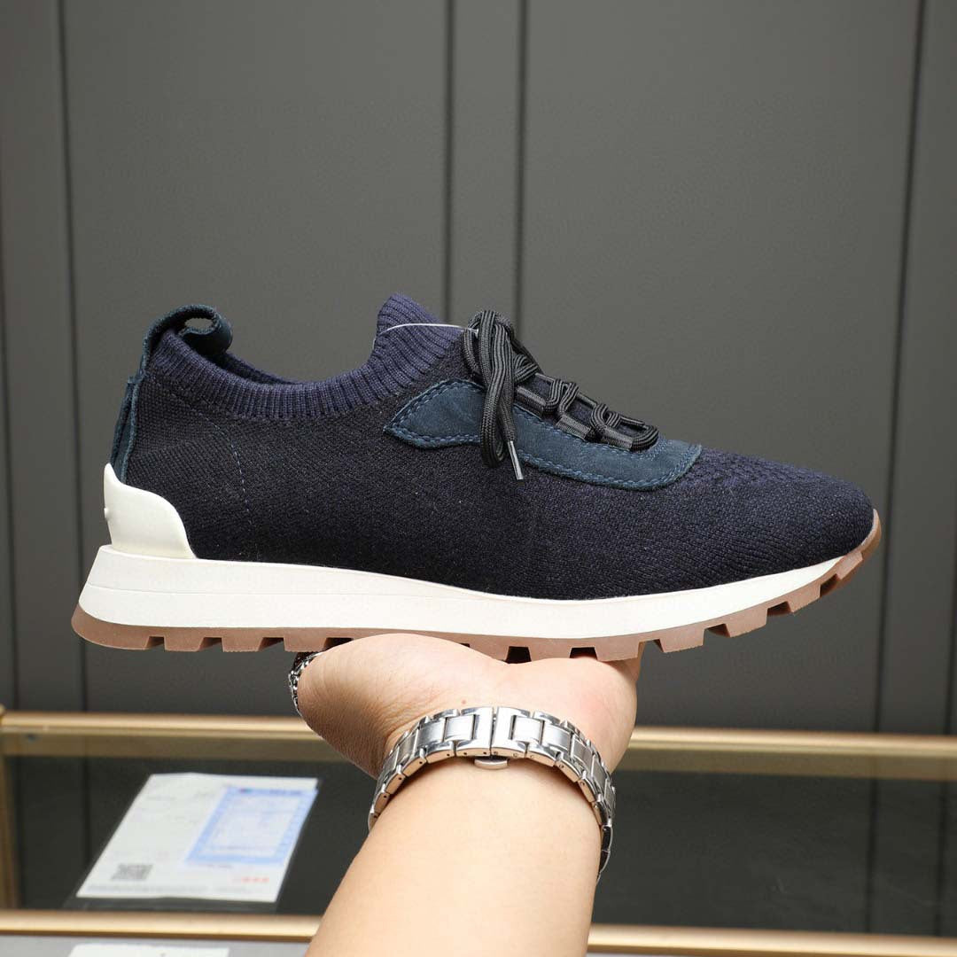 Damen Sportliche Strick-Sneaker mit atmungsaktiver Oberfläche und elastischem Schnürsystem EB