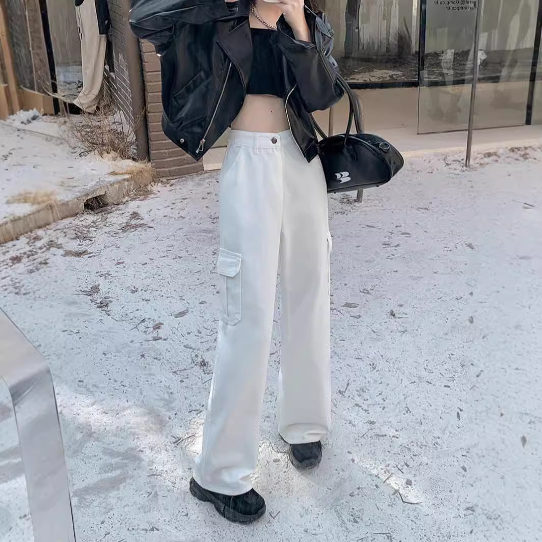 Damen Cargo-Hose mit weitem Bein und praktischen Taschen EB