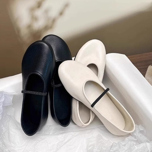 Damen feine Ballerinas mit elastischem Fesselband EB
