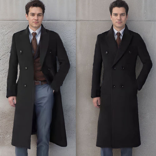 Herren eleganter Doppelt-Front-Mantel aus hochwertigem Material EB