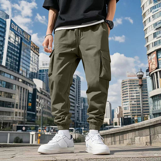 Herren Cargo-Hose mit praktischen Seitentaschen und elastischem Bund EB