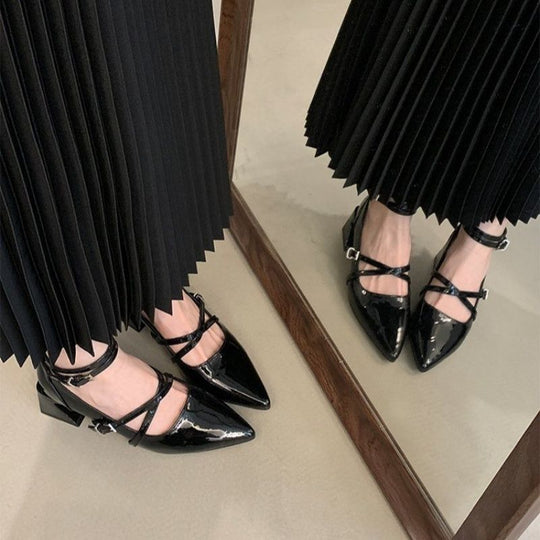 Damen elegante Slingback Pumps mit kreativem Riemendesign EB