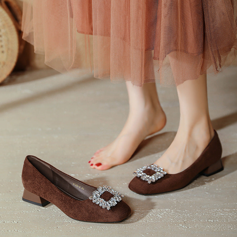 Damen Ballerinas mit funkelndem Kristallschmuck EB