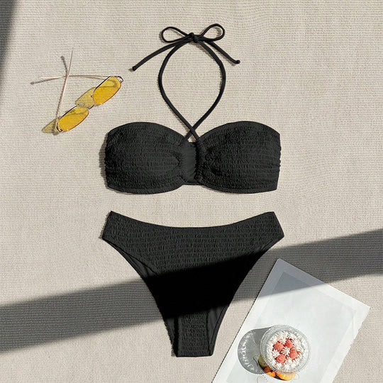 Damen Bikini-Set mit sportlichem Oberteil und verstellbarem Höschen EB