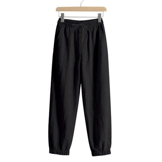 Damen lockere Freizeit-Hose mit elastischem Bund und verstellbarem Kordelzug EB