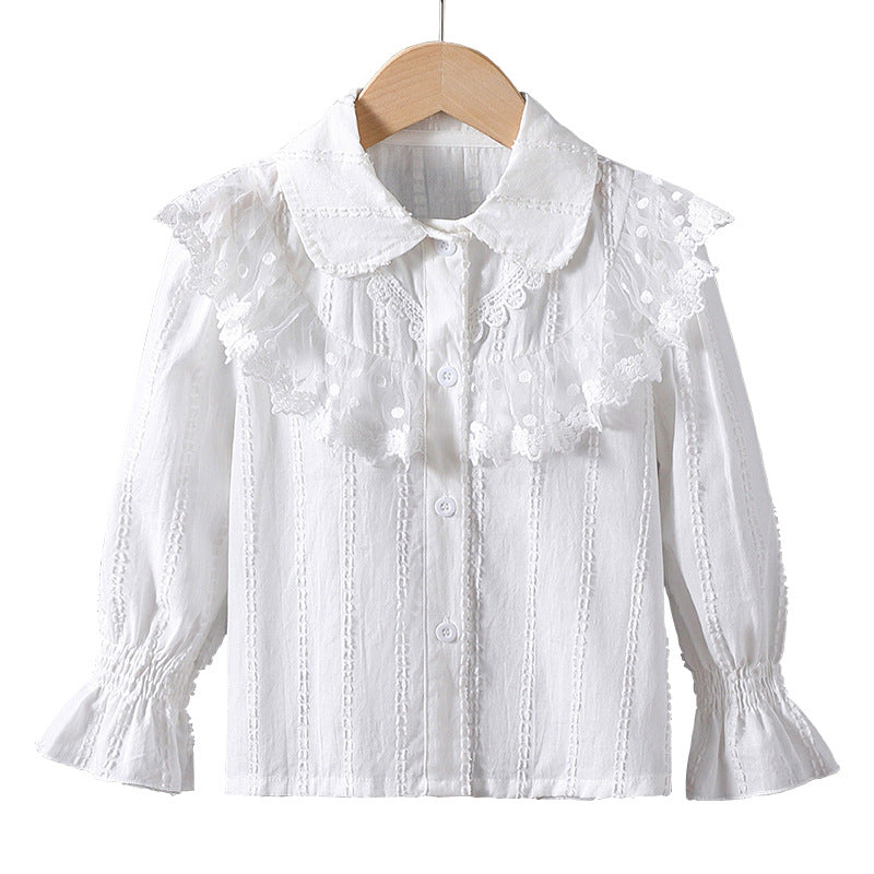 Mädchen Bluse mit eleganter Rüschendekoration EB