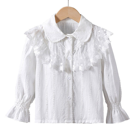 Mädchen Bluse mit eleganter Rüschendekoration EB