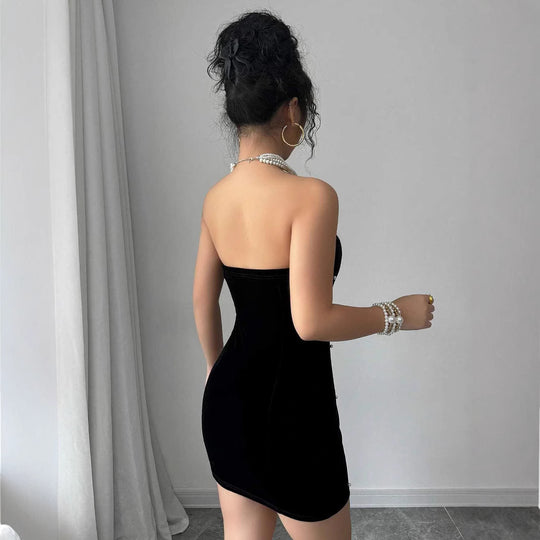 Damen Figurbetontes Abendkleid mit Perlenapplikationen EB