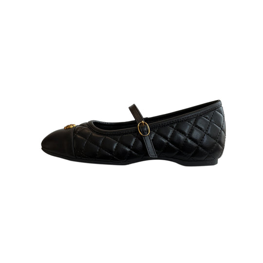 Damen Ballerinas im klassischen Design mit dekorativem Riemen EB