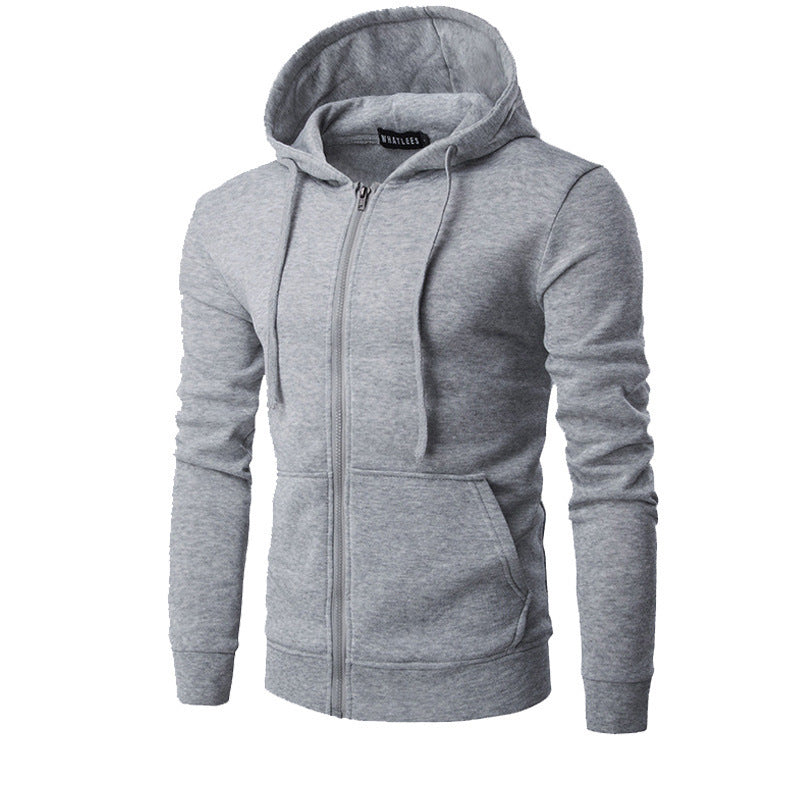 Herren nan schmal geschnittene Zip-Hoodie Jacke mit weichem Fleece-Innenfutter und Kängurutaschen EB
