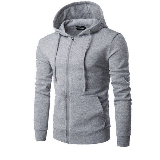 Herren nan schmal geschnittene Zip-Hoodie Jacke mit weichem Fleece-Innenfutter und Kängurutaschen EB