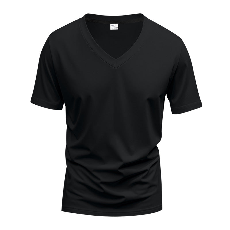 Herren V-Ausschnitt T-Shirt aus atmungsaktiver und schnelltrocknender Baumwolle EB