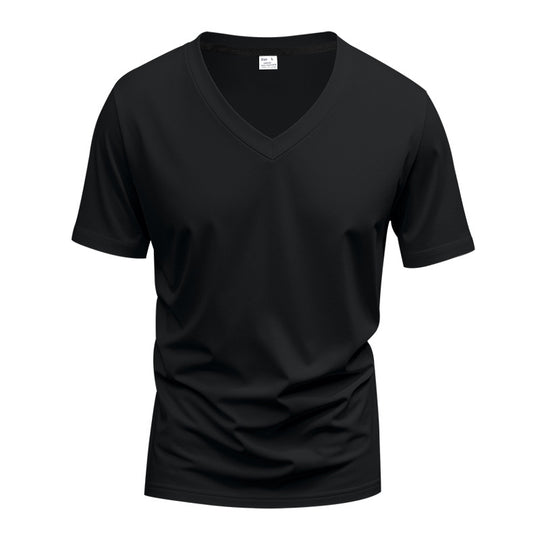 Herren V-Ausschnitt T-Shirt aus atmungsaktiver und schnelltrocknender Baumwolle EB