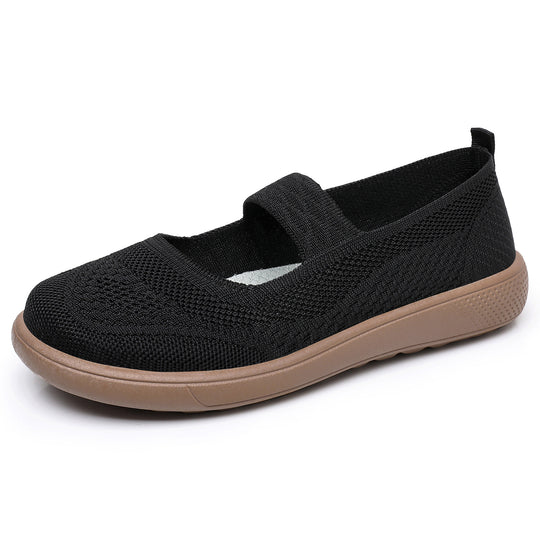 Damen Bequeme Slip-On Freizeitschuhe mit elastischem Riemen EB