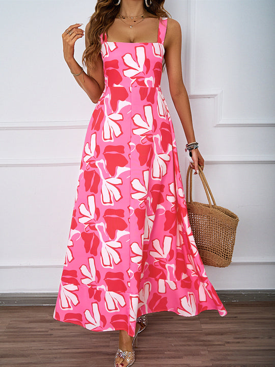 Damen Maxikleid mit modernem Blumendesign und schmeichelnder Silhouette EB