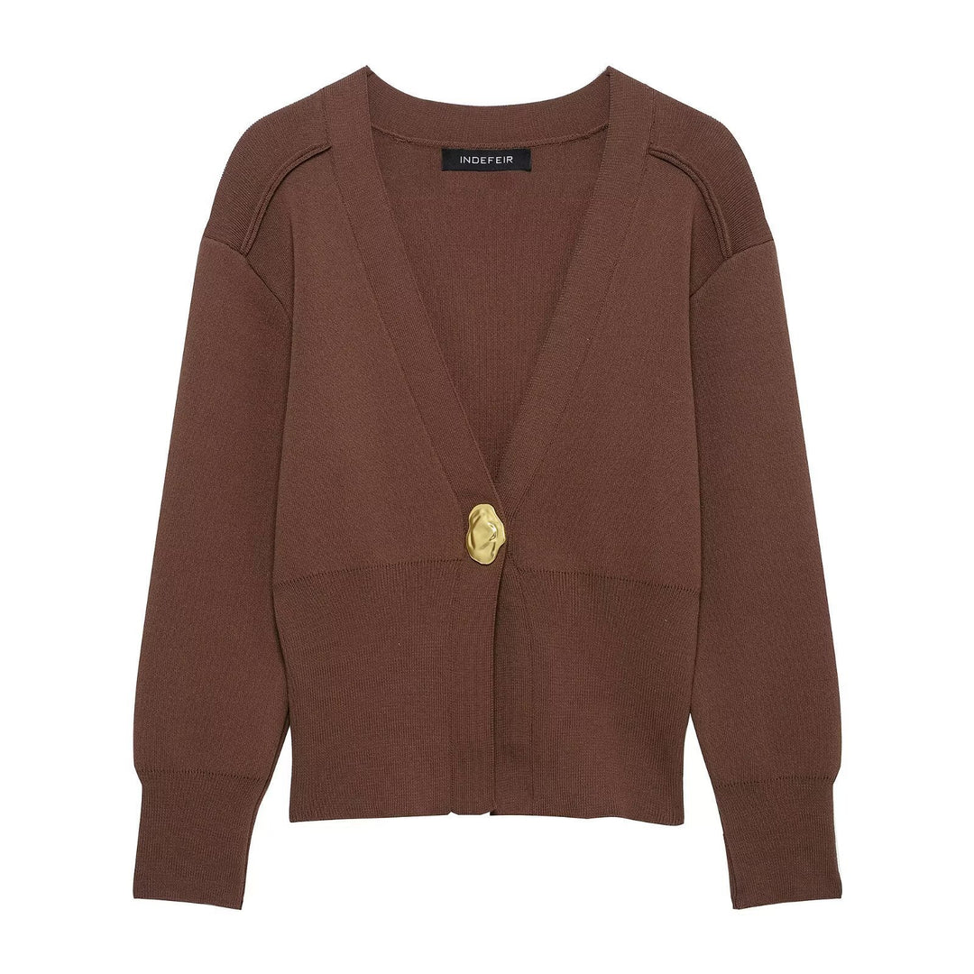 Damen lässige Strickjacke mit dekorativen Knopfdetails und elegantem Schnitt EB