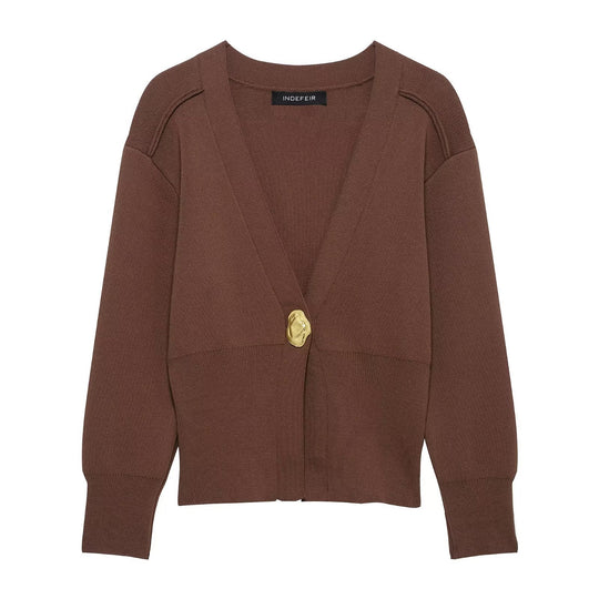 Damen lässige Strickjacke mit dekorativen Knopfdetails und elegantem Schnitt EB