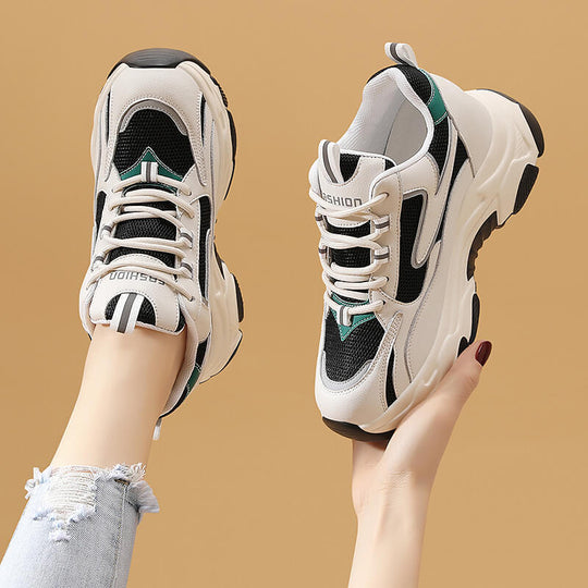 Damen modische und bequeme Sneakers mit stoßdämpfender Sohle EB