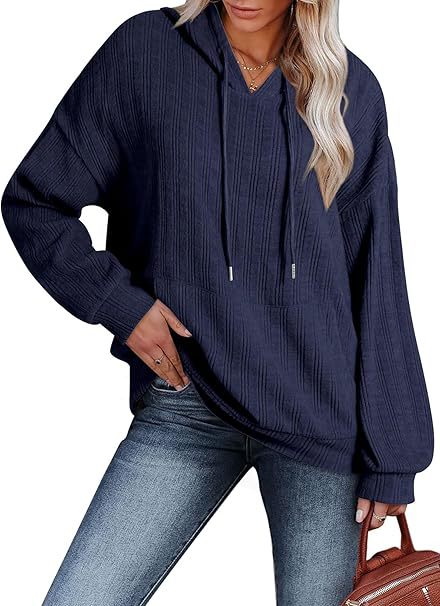 Damen Oversized Kapuzenpullover mit strukturiertem Design EB