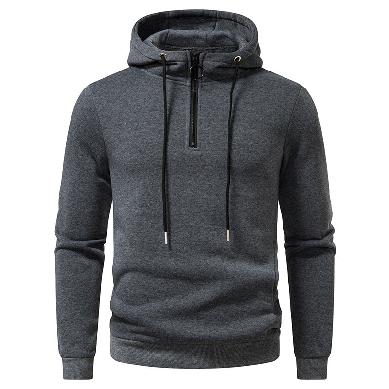 Herren Kapuzenpullover mit halblangem Reißverschluss und modernem Schnitt EB