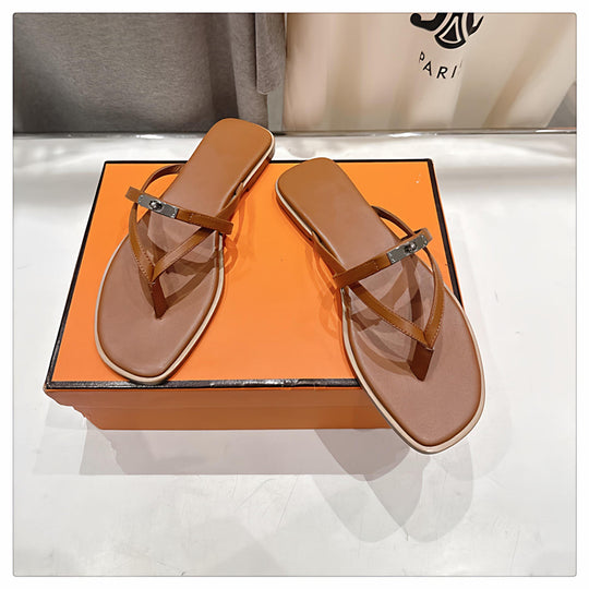 Damen Elegante Flip-Flops mit glänzenden Akzenten EB