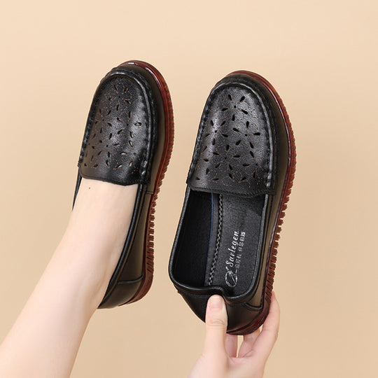 Damen Mokassins mit modischem Lochdesign und bequemer Sohle EB