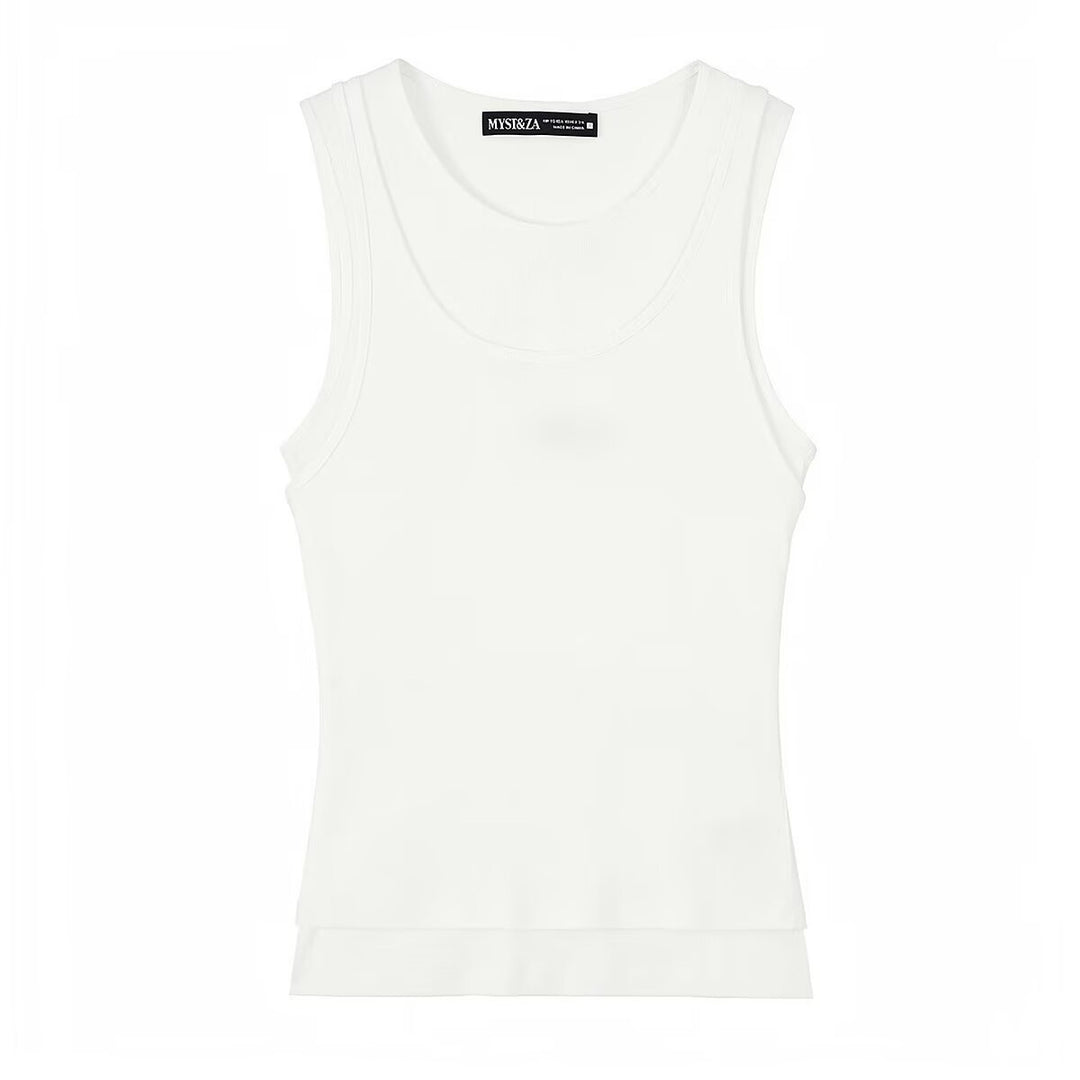 Damen ärmelloses Tanktop aus hochwertigem Stretch-Material mit figurbetontem Schnitt EB