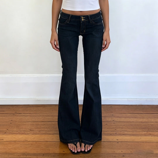 Damen Bootcut Jeans mit hohem Taillenbund und eleganter Nahtführung EB