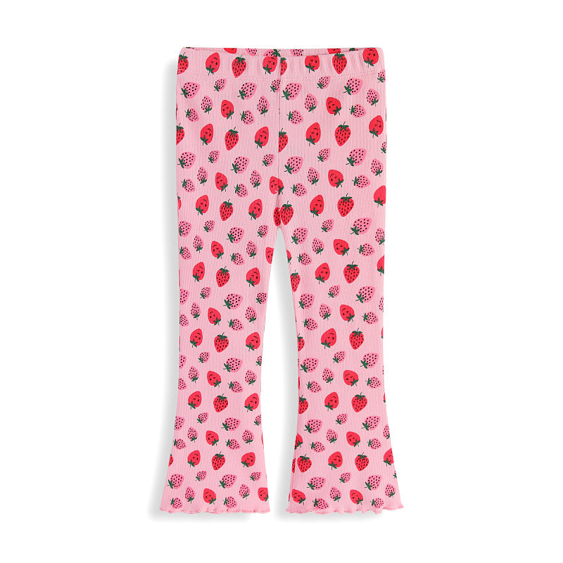 Mädchen Leggings mit fröhlichem Erdbeer-Muster EB