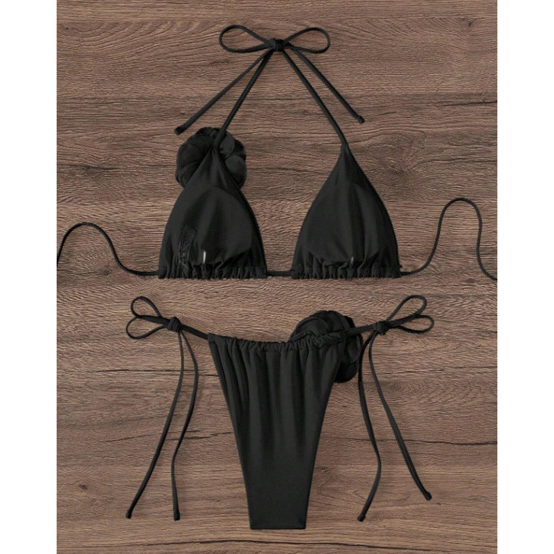 Damen Triangel-Bikini mit verspieltem Schnitt und verstellbaren Trägern EB