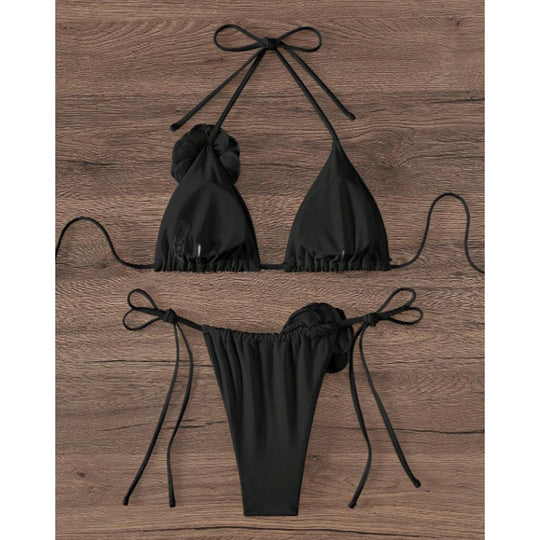 Damen Triangel-Bikini mit verspieltem Schnitt und verstellbaren Trägern EB