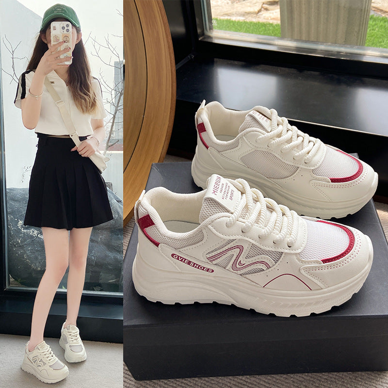 Damen sportliche Sneakers mit atmungsaktiver Mesh-Oberfläche und dämpfender Sohle EB