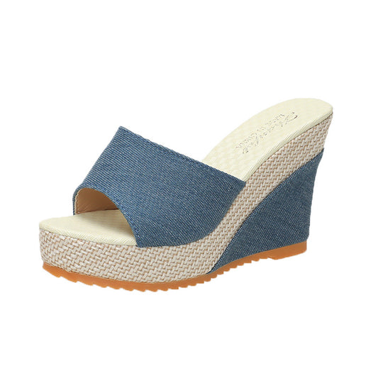Damen elegante Wedge-Sandalen aus floralem Design EB