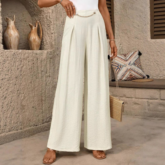 Damen Weit geschnittene Palazzo-Hose mit eleganter Faltenlegung EB