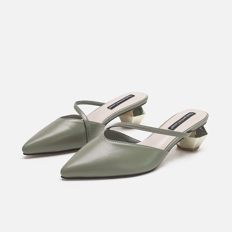 Damen Sling-Pumps mit einzigartigem geometrischen Absatzdesign EB