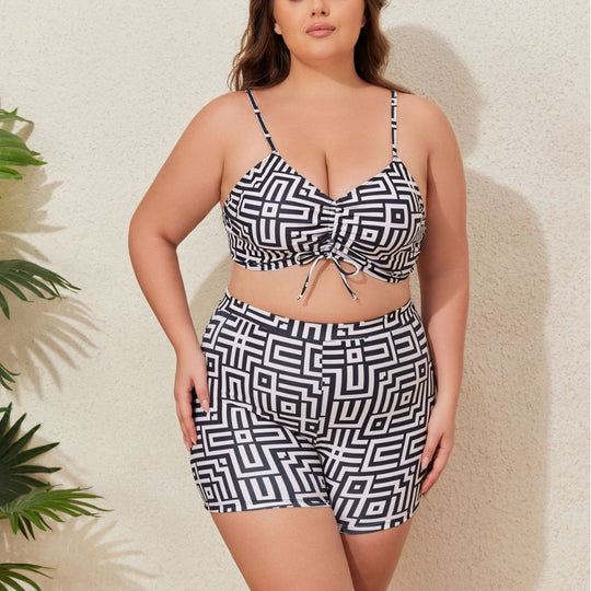 Damen Bademode-Set mit stylischem Kimono und Shorts EB