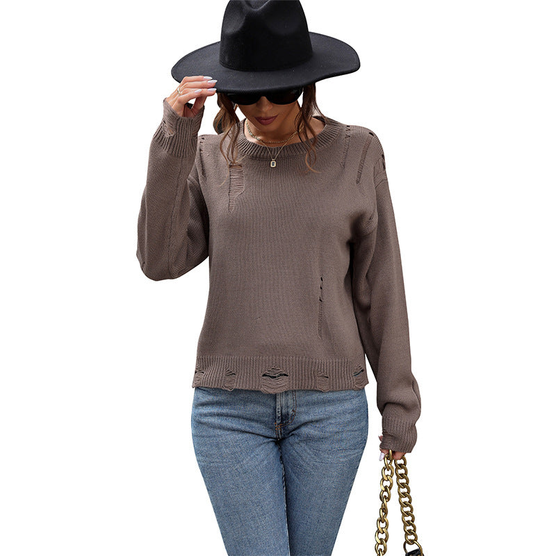 Damen lässiger Strickpullover EB