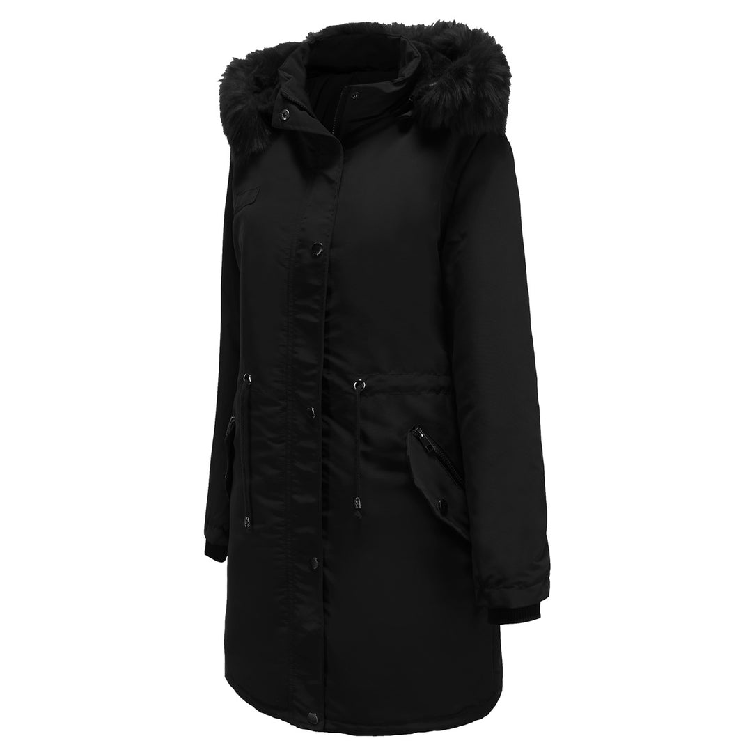 Damen Parkajacke mit abnehmbarem Kunstfellkragen und seitlichen Reißverschlusstaschen EB