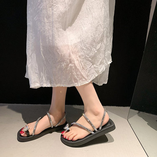 Damen Riemchen-Sandaletten mit funkelndem Schmetterlingsdesign EB
