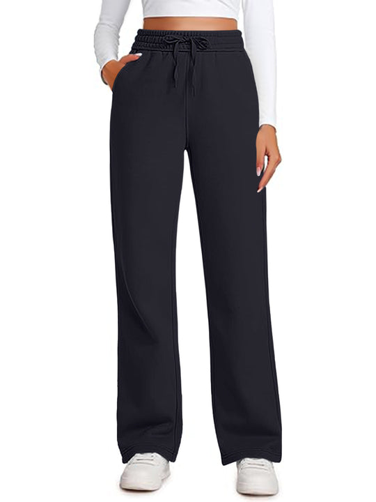Damen Lässige Freizeithose mit weitem Schnitt und elastischem Bund EB