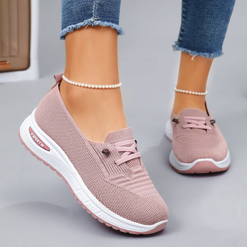 Damen nan gestrickter Slip-On-Loafer-Sneaker mit luftgepolsterter EVA-Zwischensohle und rutschfester Gummilaufsohle EB