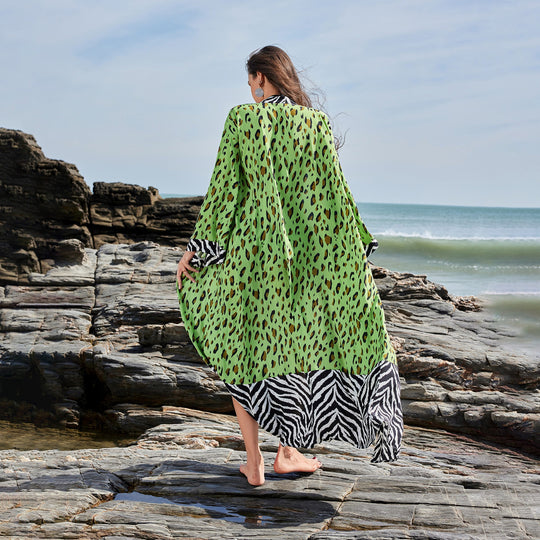 Damen modischer Strandkimono mit auffälligen Mustern EB