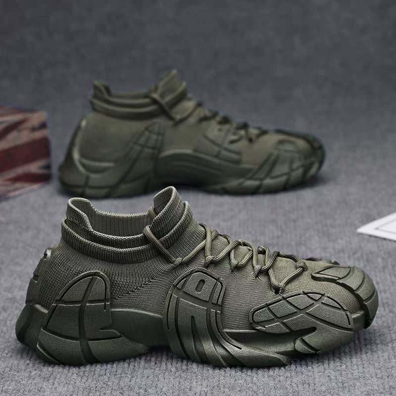 Damen Designer Sneaker mit hohem Kragen und textilförmiger Struktur EB