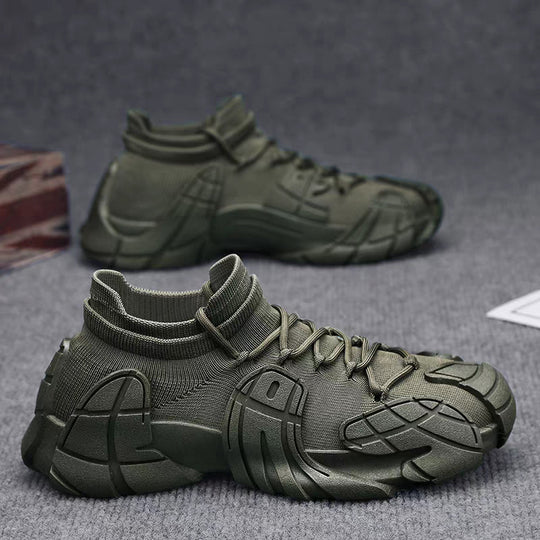 Damen Designer Sneaker mit hohem Kragen und textilförmiger Struktur EB
