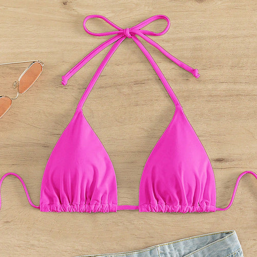 Damen Triangel-Bikini mit verstellbaren Trägern und raffiniertem Schnitt EB