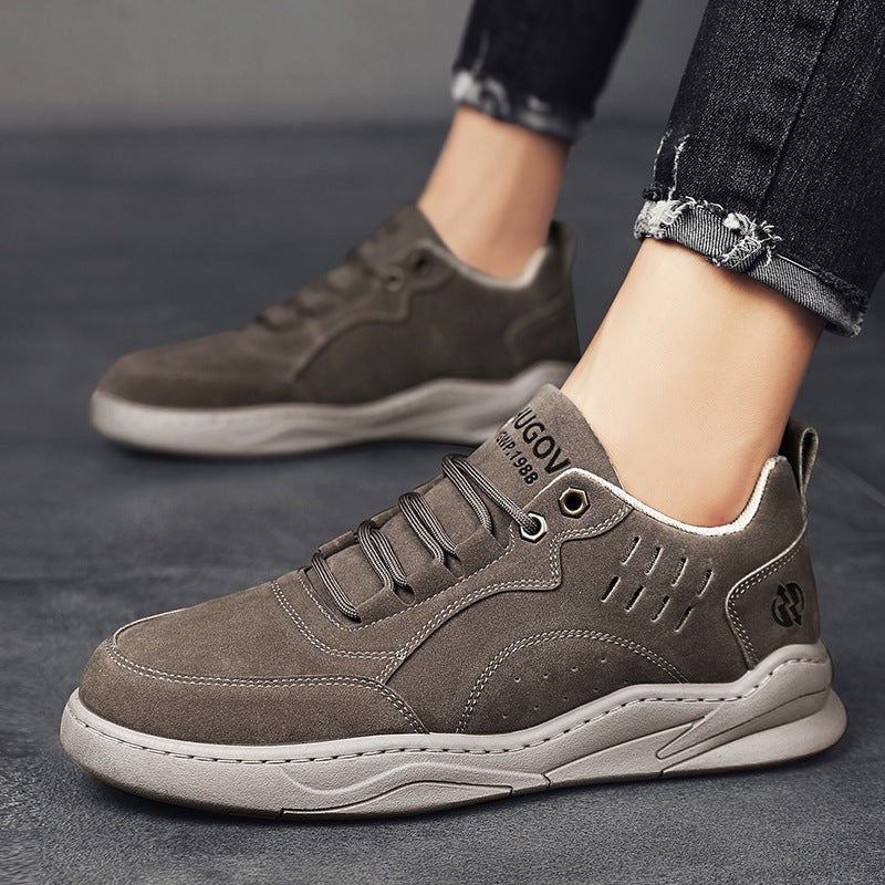 Herren urbane Retro-Cupsohlen-Sneaker aus Mikrofaser-Wildleder mit belüftetem Schaft EB