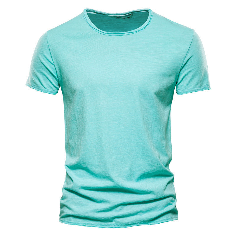 Herren nan leichtes Baumwollshirt mit Rundhalsausschnitt und schlanker Passform EB