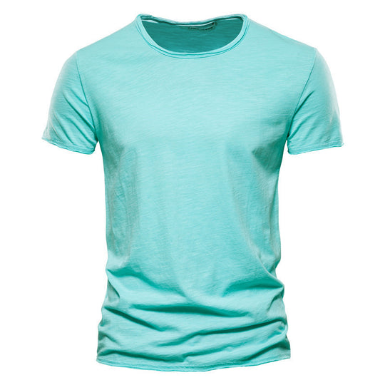 Herren nan leichtes Baumwollshirt mit Rundhalsausschnitt und schlanker Passform EB