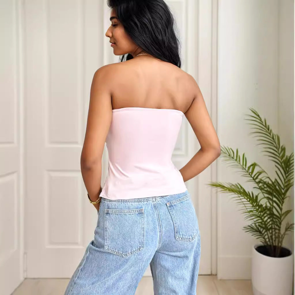 Damen Wickeloberteil mit raffiniertem Rüschendesign EB