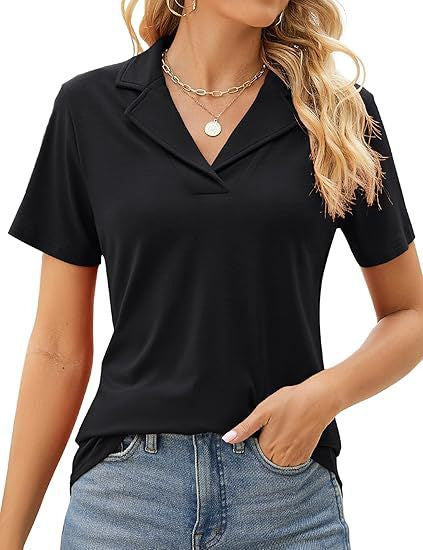 Damen Poloshirt mit kurzem Arm und modernem Kragen EB